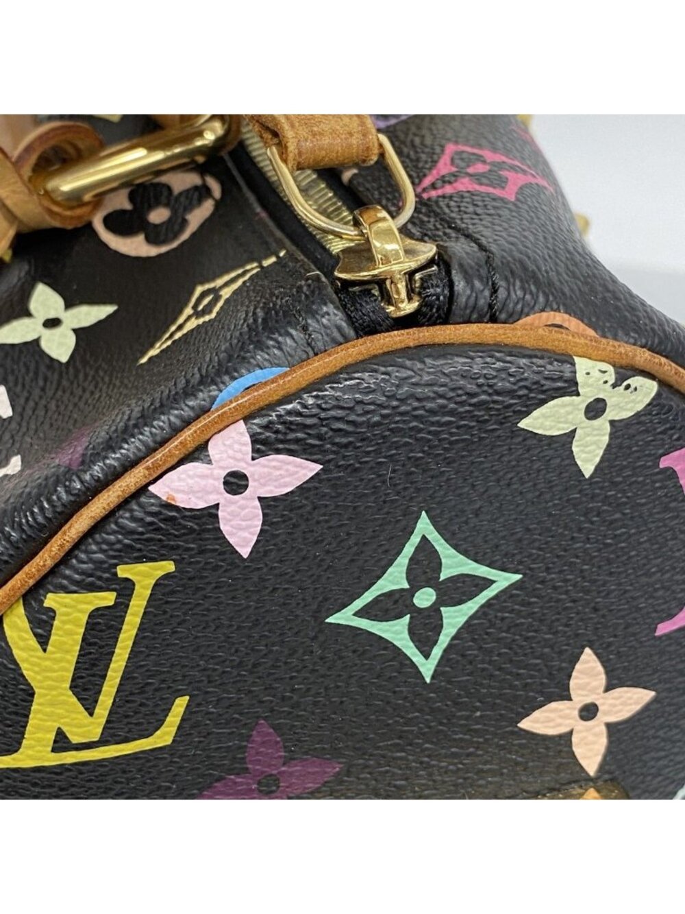 Louis Vuitton Handbag Monogram Multicolor Speedy 30 Noir - Picture 7 of 10